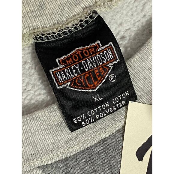 Harley-Davidson Sweatshirt 2000 Gray XL Motorcycle Logo Vintage Crew Pullover - Picture 4 of 16